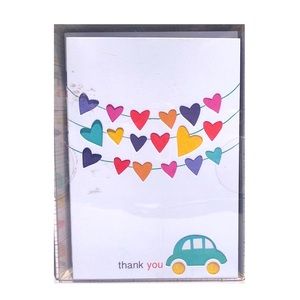 Molly & Rex Love Bug Heart Line Laser Cut Thank You Blank Cards (97667), 10 ct